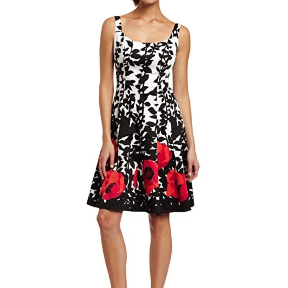 Nine West fit & flare strapless floral dress Sz 4